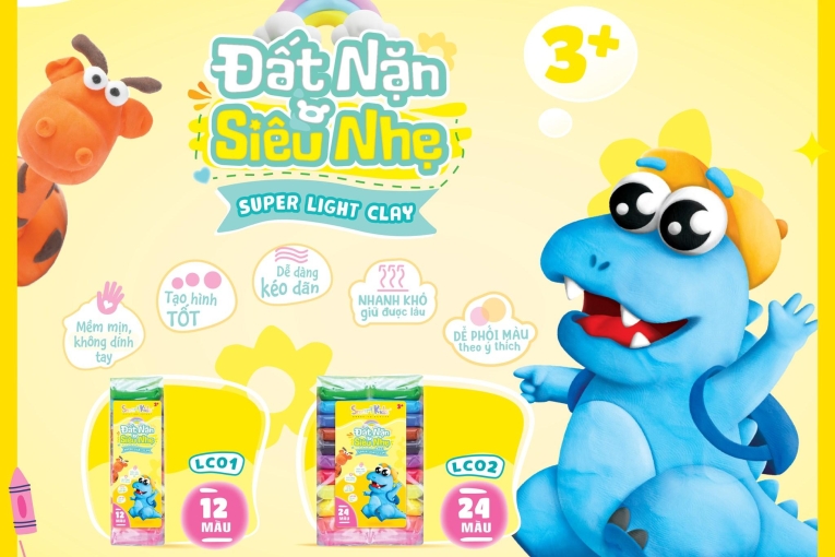 SMARTKIDS RA MẮT ĐẤT NẶN SIÊU NHẸ THẾ HỆ MỚI, MỀM MỊN, KHÔNG DÍNH TAY, TỰ KHÔ TỰ NHIÊN