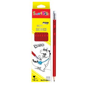 Bút chì 2B Soft Seri Sọc đỏ đen SK-PC2B011 Hộp 12 cây