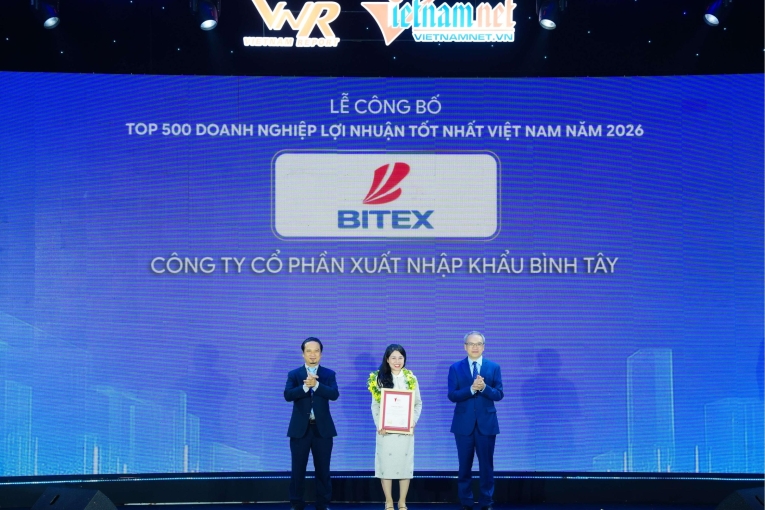 BITEX ĐẠT DANH HIỆU TOP 500 DOANH NGHIỆP LỢI NHUẬN TỐT NHẤT VIỆT NAM 2026