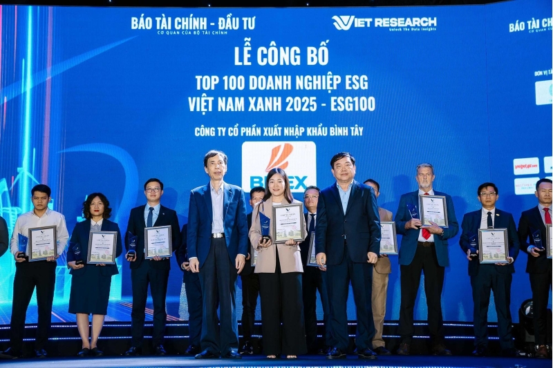 BITEX ĐƯỢC VINH DANH TOP 100 DOANH NGHIỆP ESG VIỆT NAM XANH 2025