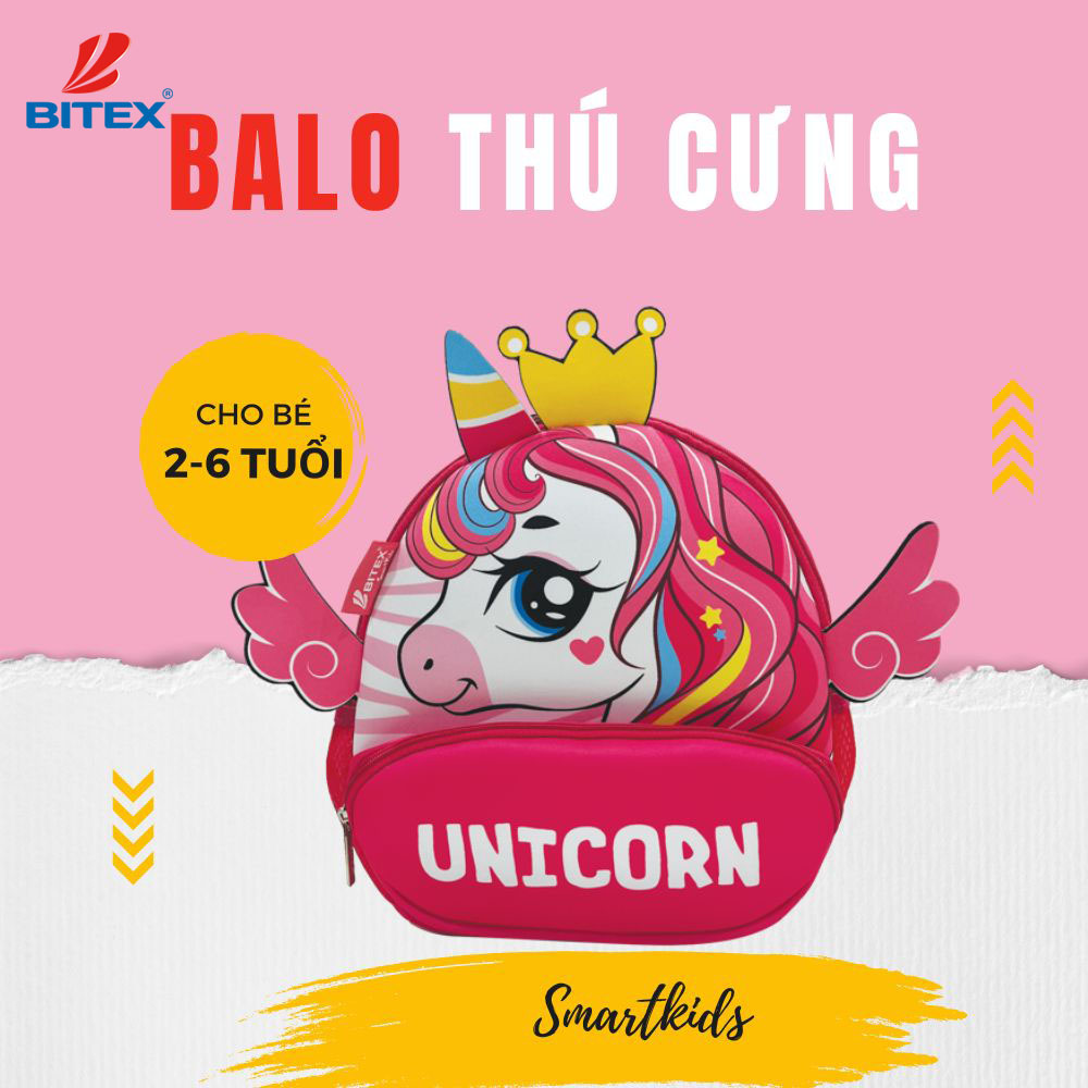 Balo Cute Pets-Unicorn B-019 được nghiên cứu theo sở thích của bé