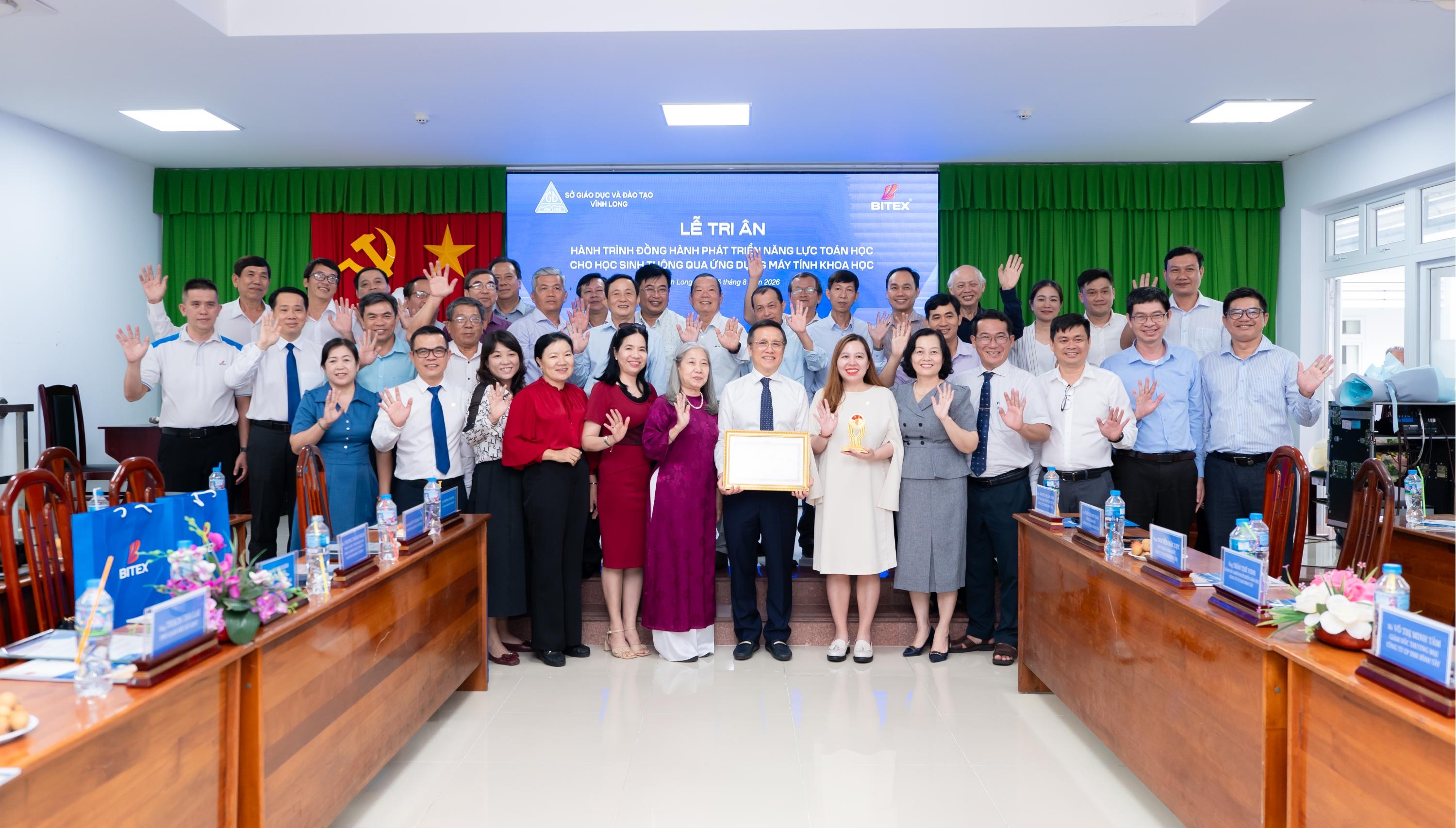 SỞ GIÁO DỤC VÀ ĐÀO TẠO VĨNH LONG VÀ BITEX TỔ CHỨC LỄ TRI ÂN GẦN 20 NĂM ĐỒNG HÀNH PHÁT TRIỂN NĂNG LỰC TOÁN HỌC CHO HỌC SINH THÔNG QUA ỨNG DỤNG MÁY TÍNH KHOA HỌC