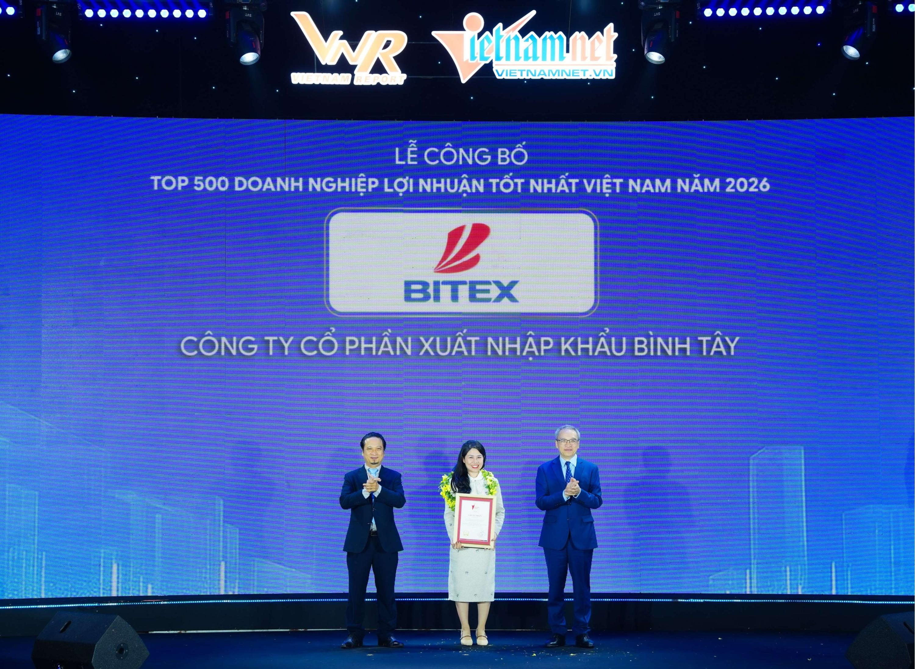 BITEX ĐẠT DANH HIỆU TOP 500 DOANH NGHIỆP LỢI NHUẬN TỐT NHẤT VIỆT NAM 2026