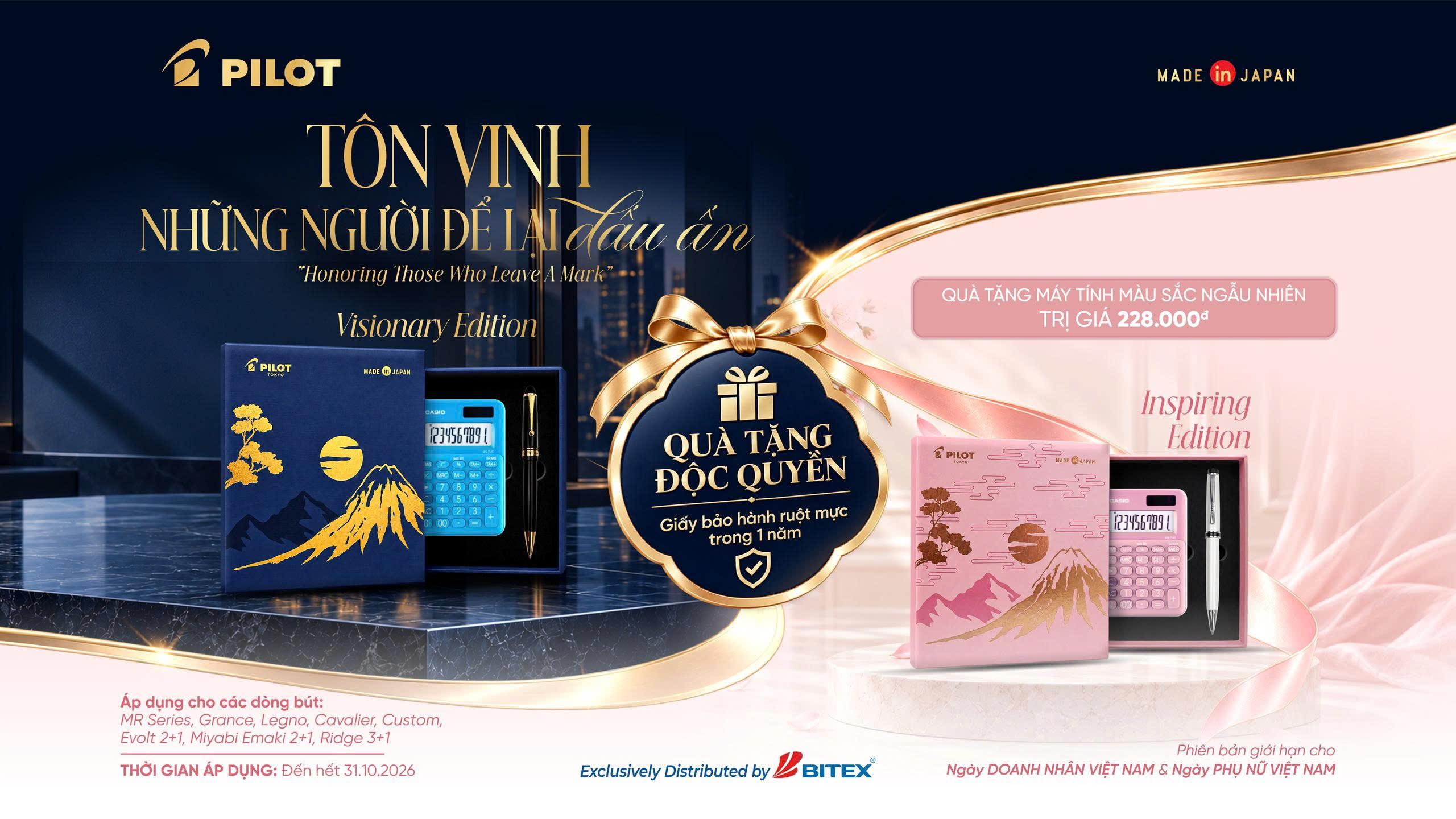 [KHUYẾN MÃI THÁNG 10] PILOT TÔN VINH NHỮNG NGƯỜI ĐỂ LẠI DẤU ẤN – ƯU ĐÃI ĐẶC BIỆT DÀNH TẶNG DOANH NHÂN & PHỤ NỮ VIỆT NAM