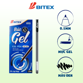 Bút gel mực đen G04 0.5mm (12 cây|hộp)