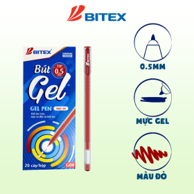 Bút gel mực đỏ G04 0.5mm (12 cây|hộp)