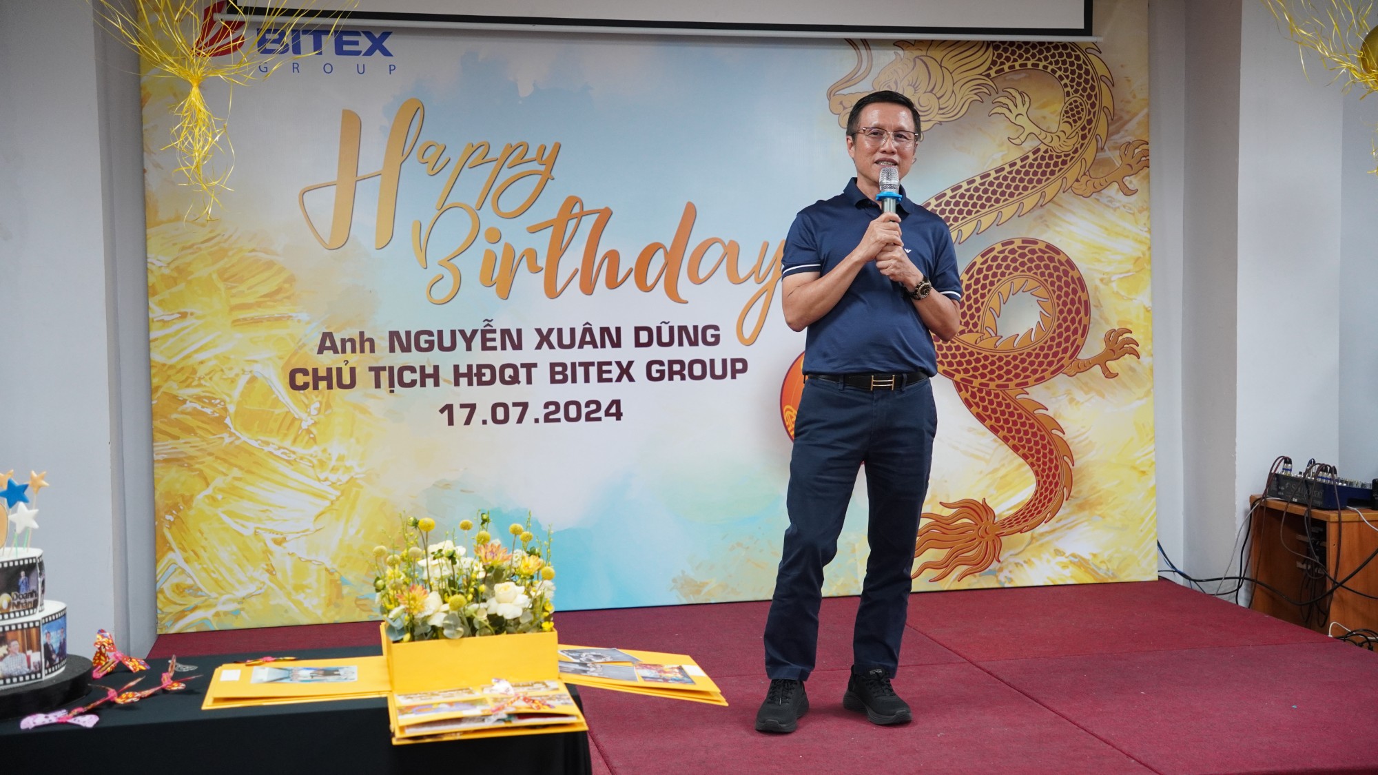 Ông Nguyễn Xuân Dũng - Chủ tịch HĐQT Tập đoàn BITEX gửi lời cảm ơn nồng ấm đến toàn thể CBNV tập đoàn