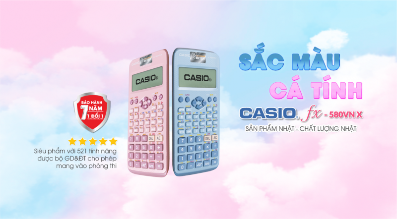 Siêu phẩm Casio fx-580VN X thêm phiên bản màu sắc