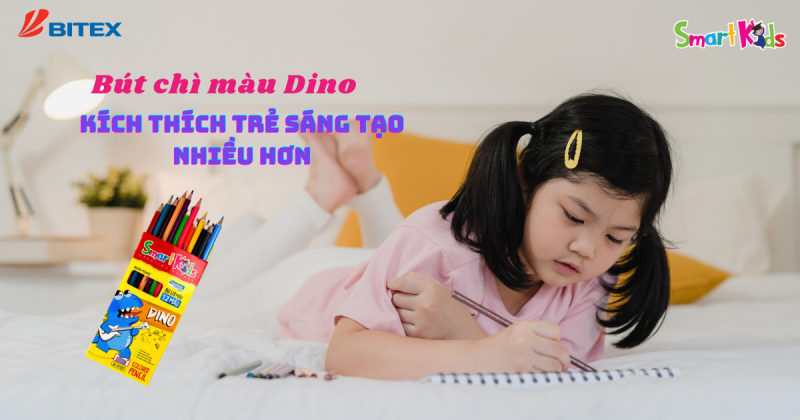 Bút chì màu Dino Smartkids - Món đồ hữu ích kích thích trẻ sáng tạo nhiều hơn!