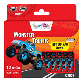 Sáp màu Monstertruck 12 màu - CR09 ( 12 màu/ hộp)