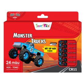 Sáp màu Monstertruck 24 màu - CR11 ( 24 màu/ hộp)
