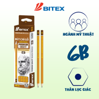 Bút chì mỹ thuật 6B Premium nhúng đầu/PC15 (12 cây/hộp)